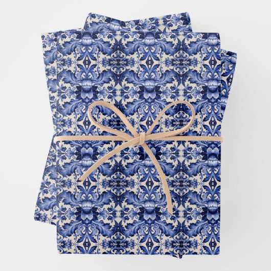 Wrap es in der Blue-Blume von Delft Ware auf Geschenkpapier Set (Beispiel)