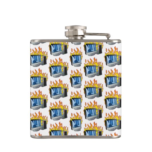 Wrap-Flasche mit dem Computer-Feuer Flachmann (Rückseite)