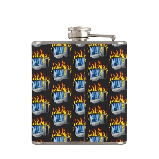 Wrap-Flasche mit dem Computer-Feuer Flachmann (Rückseite)