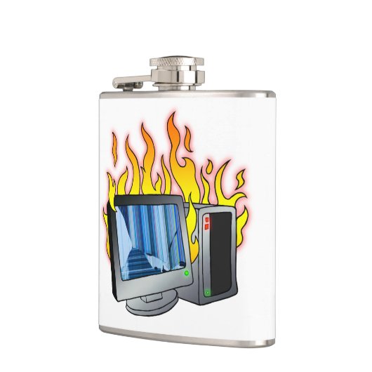 Wrap-Flasche mit dem Computer-Feuer Flachmann (Links)