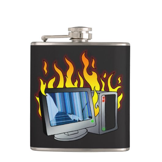Wrap-Flasche mit dem Computer-Feuer Flachmann (Vorderseite)