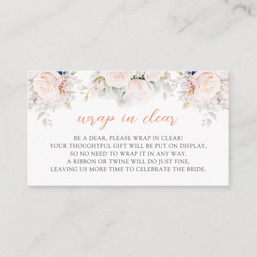 Wrap in Clear Pastel Blooms Brautparty Begleitkarte (Vorderseite)