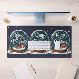 Wrap It Up Es Ist Weihnachten Schneekugel-Design Schreibtischunterlage