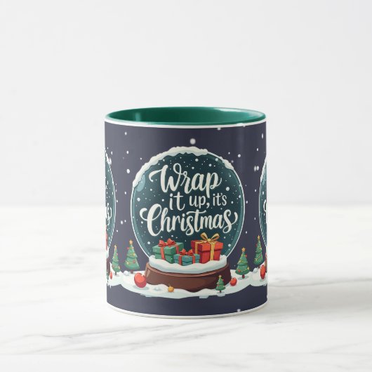 Wrap It Up It’s Christmas Snow Globe Design Tasse (Zentrum)