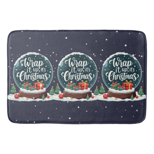 Wrap It Up It's Christmas Snow Globe Design Badematte (Vorderseite)