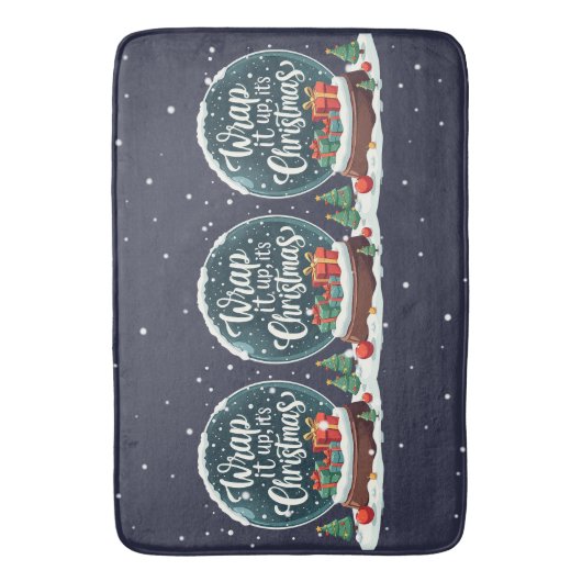 Wrap It Up It's Christmas Snow Globe Design Badematte (Vorderseite Vertikal)
