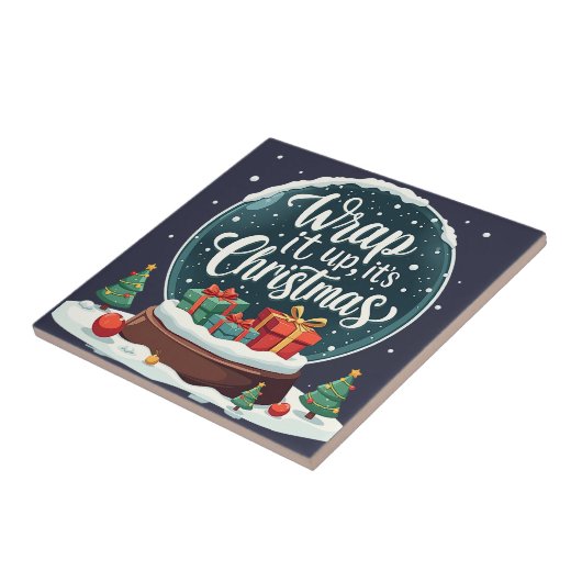 Wrap It Up It's Christmas Snow Globe Design Fliese (Seite)
