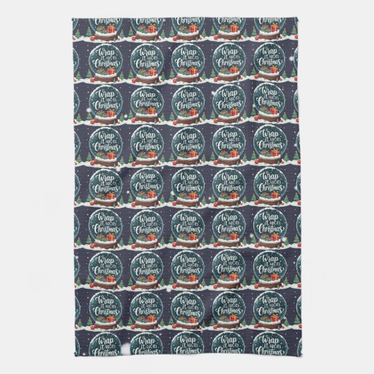 Wrap It Up It's Christmas Snow Globe Design Geschirrtuch (Vertikal)