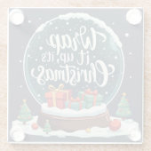 Wrap It Up It's Christmas Snow Globe Design Glasuntersetzer (Rückseite)