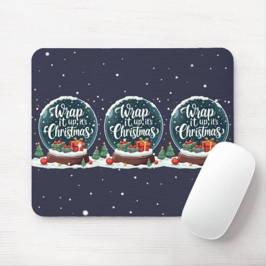 Wrap It Up It's Christmas Snow Globe Design Mousepad (Mit Mouse)