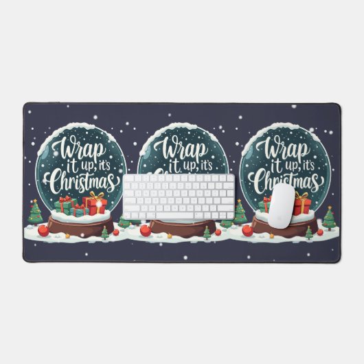 Wrap It Up It's Christmas Snow Globe Design Schreibtischunterlage (Tastatur & Maus)