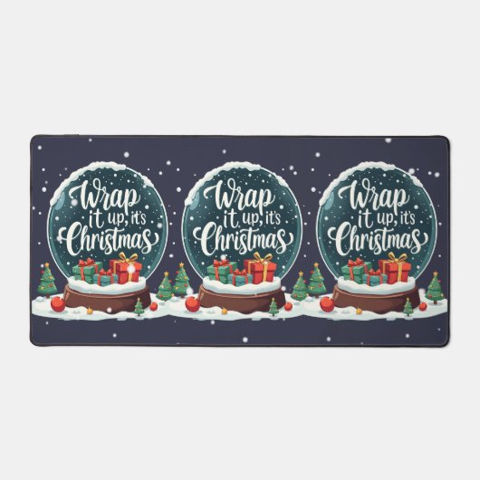 Wrap It Up It's Christmas Snow Globe Design Schreibtischunterlage (Vorderseite)
