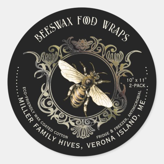 Wrap Labels der Bienenwachs-Wrap-Labels Runder Aufkleber (Vorderseite)