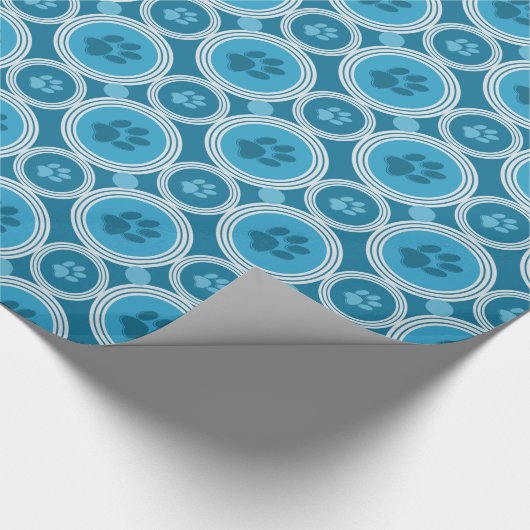 Wrap "Paws-for-Giving"(Aquamarin) Geschenkpapier (Ecke)