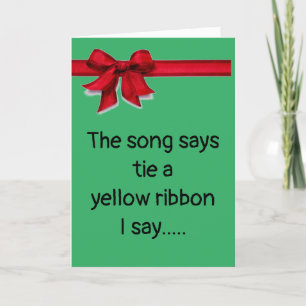 WRAP RED RIBBON BEI CHRISTMAS MIT LIEBE UM SIE FEIERTAGSKARTE