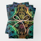 Wrap with Wow: Abstraktes Grafikdesign Geschenkpapier Set (Beispiel)