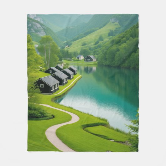 "Wrap you self in Alpine Wonder" Fleecedecke (Vorderseite)