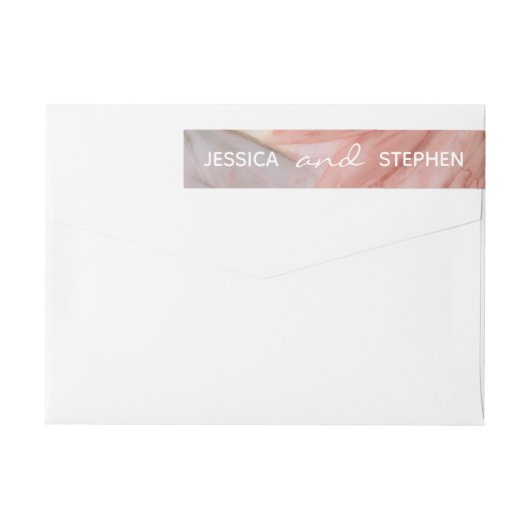 WrapAround Label Pinks Lavender Wedding Envelope (Rückseite)
