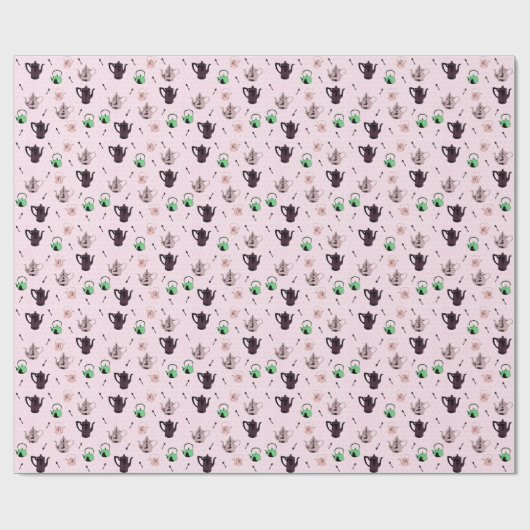 Wraping Papier des Teekannemusters Geschenkpapier (Flach)