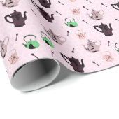 Wraping Papier des Teekannemusters Geschenkpapier (Rolleneckpunkt)