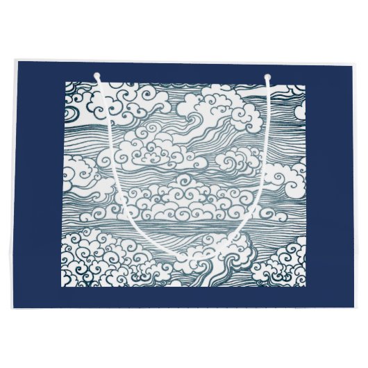 WRAPPBAG MIT JAPANISCHEM WASSERMUSTER GROßE GESCHENKTÜTE (Rückseite)