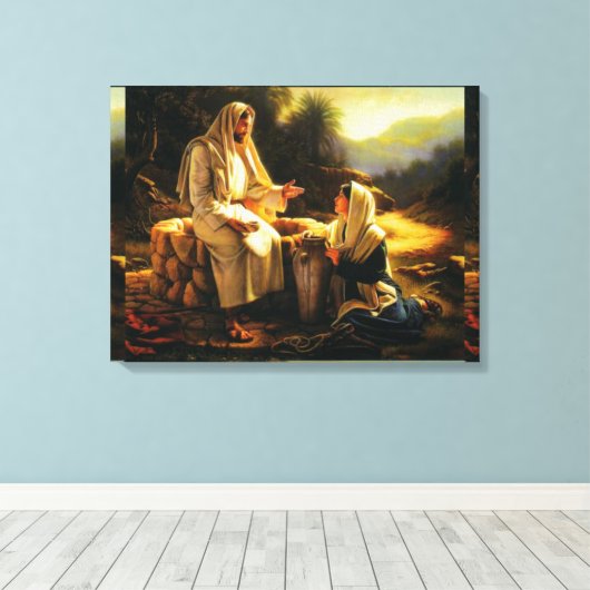 Wrapped Canvas Jesus and Samaritan women Leinwanddruck (Insitu (Holzboden))