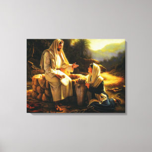 Wrapped Canvas Jesus and Samaritan women Leinwanddruck