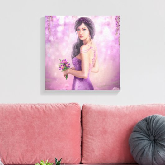 Wrapped Canvas - schöne Fantasy-Frau Leinwanddruck (Insitu (Wohnzimmer))