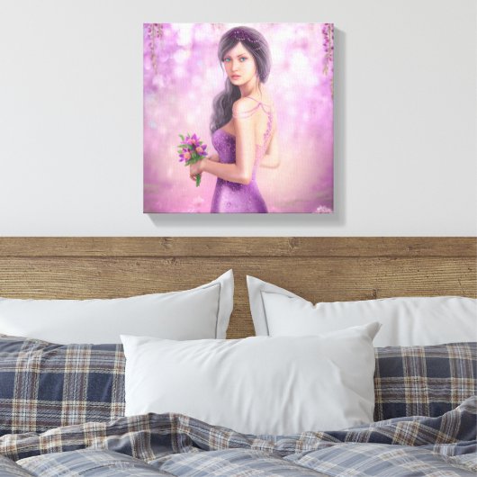 Wrapped Canvas - schöne Fantasy-Frau Leinwanddruck (Insitu (Schlafzimmer))