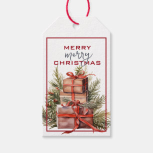 WRAPPED GIFTS & PINE BOUGHS CHRISTMAS GESCHENKANHÄNGER