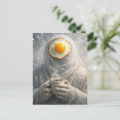 Wrapped in Bubble Surreal Breakfast Fried Egg  Postkarte (Stehend Vorderseite)