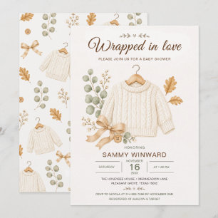 Wrapped in Love Herbst-Baby-Party Einladung