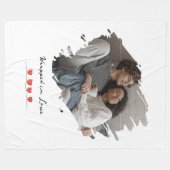 Wrapped in Love Valentine's Day Photo Personalized Fleecedecke (Vorderseite (Horizontal))