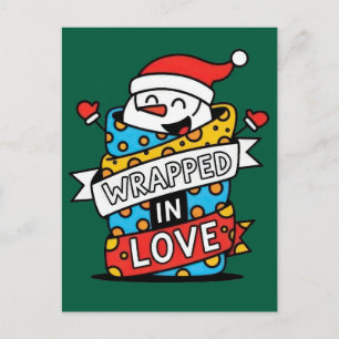 Wrapped in Love Weihnachten Postkarte