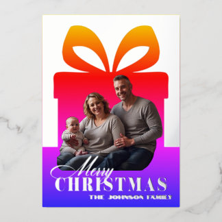 Wrapped in Love - Weihnachtsfamilie Regenbogen Sil Folien Feiertagskarte