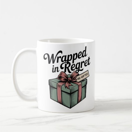 Wrapped in Regret | Christmas Emotional Humor Kaffeetasse (Links)