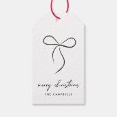 Wrapped mit Liebe Black Bow frohe Weihnachten Geschenkanhänger (Vorderseite)