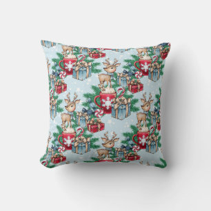 Wrapped Presents Winter Christmas Thema Hirsch Kissen
