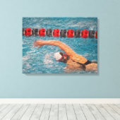 Wrapped Swimmer Freestyle Leinwand (Insitu (Holzboden))