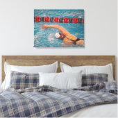 Wrapped Swimmer Freestyle Leinwand (Insitu (Schlafzimmer))