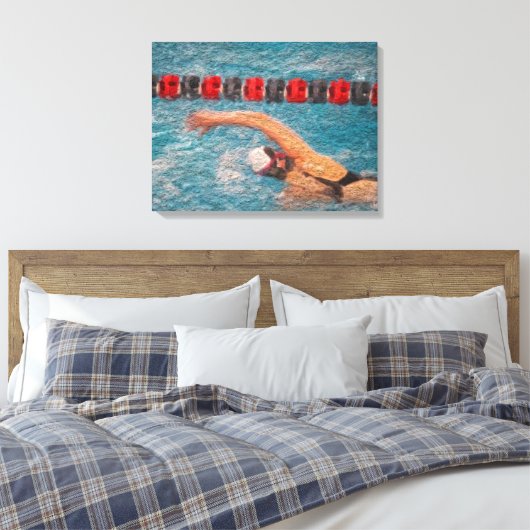 Wrapped Swimmer Freestyle Leinwand (Insitu (Schlafzimmer))