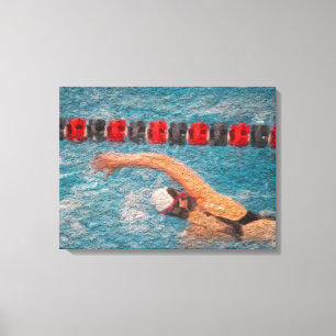 Wrapped Swimmer Freestyle Leinwand