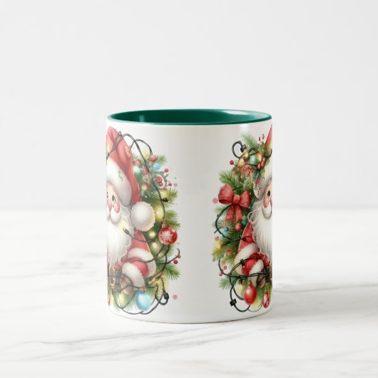 Wrapped Up Santa Zweifarbige Tasse (Mittel)