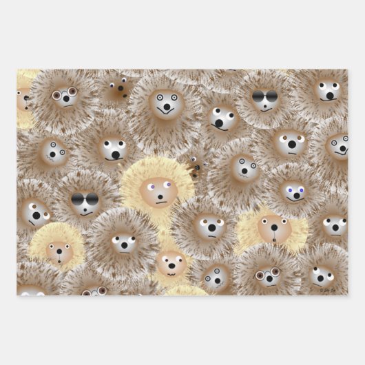Wrapper aus Igel-Party Geschenkpapier Set (Vorderseite)