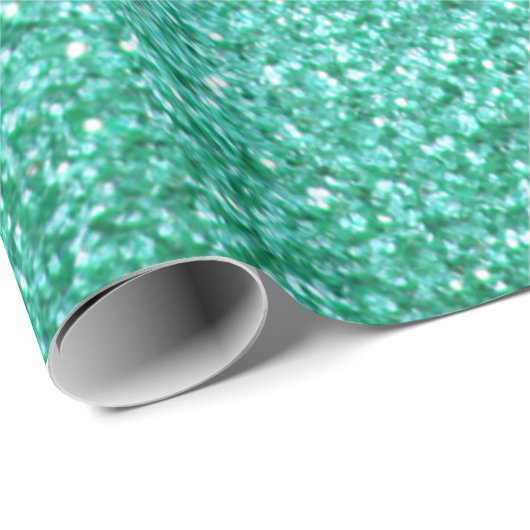 Wrapper für aquamarine Glitzer Geschenkpapier (Rolleneckpunkt)