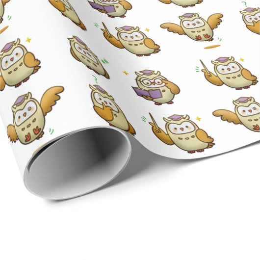 Wrapper für niedliches Owl Abschluss-Geschenkpapie Geschenkpapier (Rolleneckpunkt)