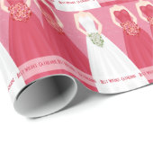 Wrapper für personalisiertes rotes Brautparty Geschenkpapier (Rolleneckpunkt)