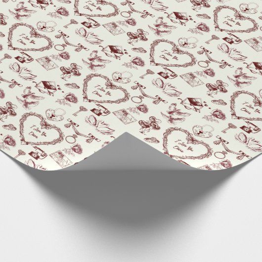 Wrapper für Vintage Valentinstag Geschenkpapier (Ecke)