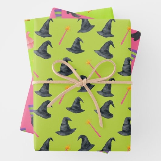 Wrapper, gut rosa und grüne Hexe Geschenkpapier Set (Beispiel)