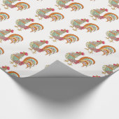 Wrapper Paper Color Rooster Chicken Geschenkpapier (Ecke)
